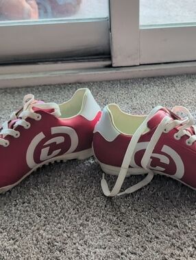 Italian Golf Shoes Red White Logo